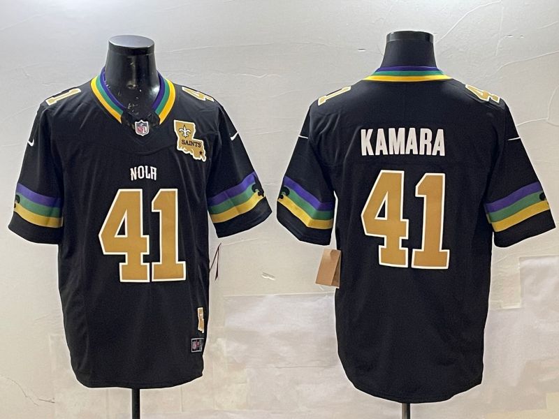 Men New Orleans Saints #41 Kamara Black three generations 2025 Nike Limited NFL Jersey style 5